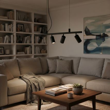 Ideal Lux - LED Luster na sajli DYNAMITE 4xGU10/7W/230V CRI 90 crna