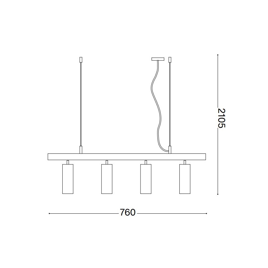 Ideal Lux - LED Luster na sajli DYNAMITE 4xGU10/7W/230V CRI 90 crna/mesing