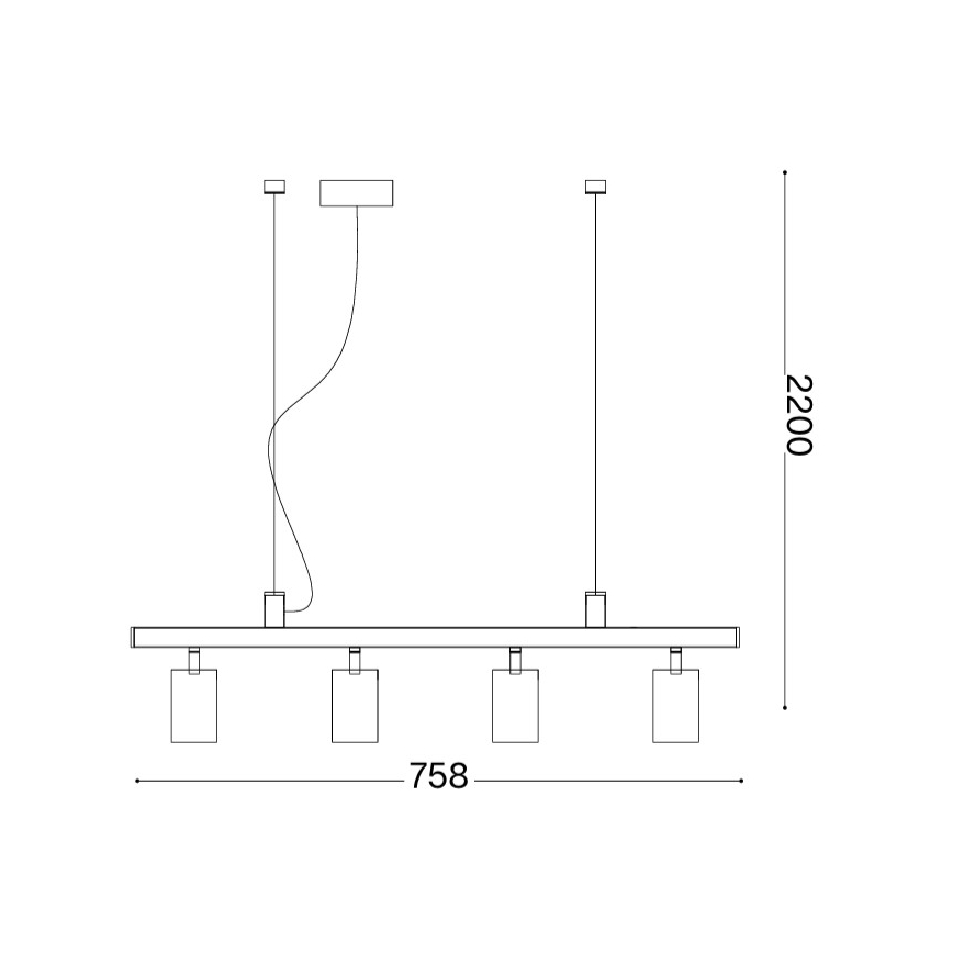 Ideal Lux - LED luster na sajli DYNAMITE 4xGU10/7W/230V CRI 90 crni