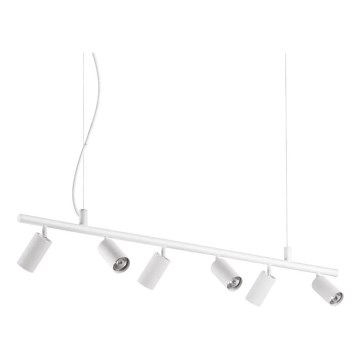 Ideal Lux - LED Luster na sajli DYNAMITE 6xGU10/7W/230V CRI 90 bijela