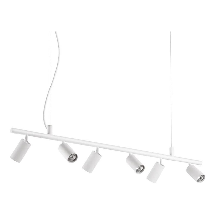 Ideal Lux - LED Luster na sajli DYNAMITE 6xGU10/7W/230V CRI 90 bijela