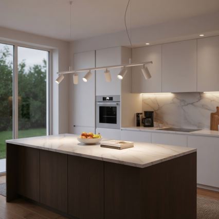 Ideal Lux - LED Luster na sajli DYNAMITE 6xGU10/7W/230V CRI 90 bijela