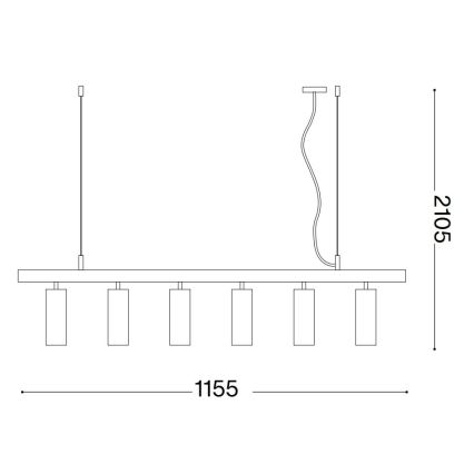 Ideal Lux - LED Luster na sajli DYNAMITE 6xGU10/7W/230V CRI 90 bijela