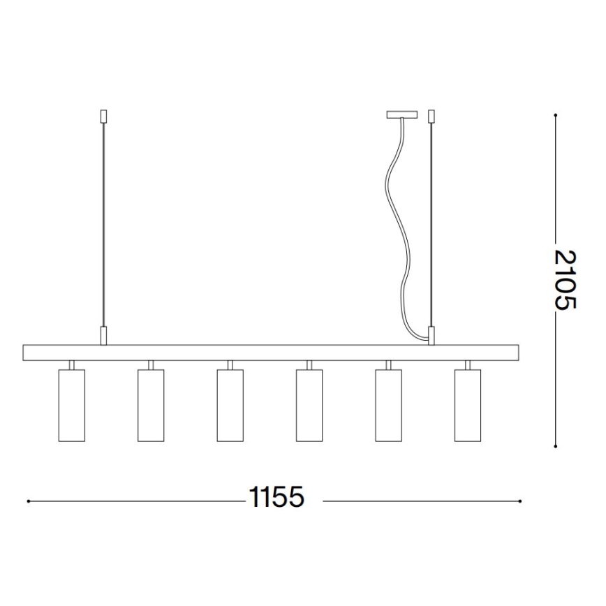 Ideal Lux - LED Luster na sajli DYNAMITE 6xGU10/7W/230V CRI 90 bijela