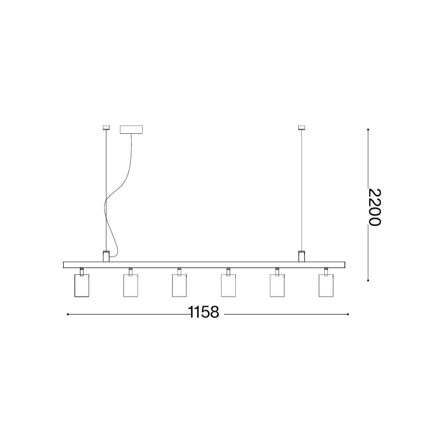 Ideal Lux - LED luster na sajli DYNAMITE 6xGU10/7W/230V CRI 90 bijela