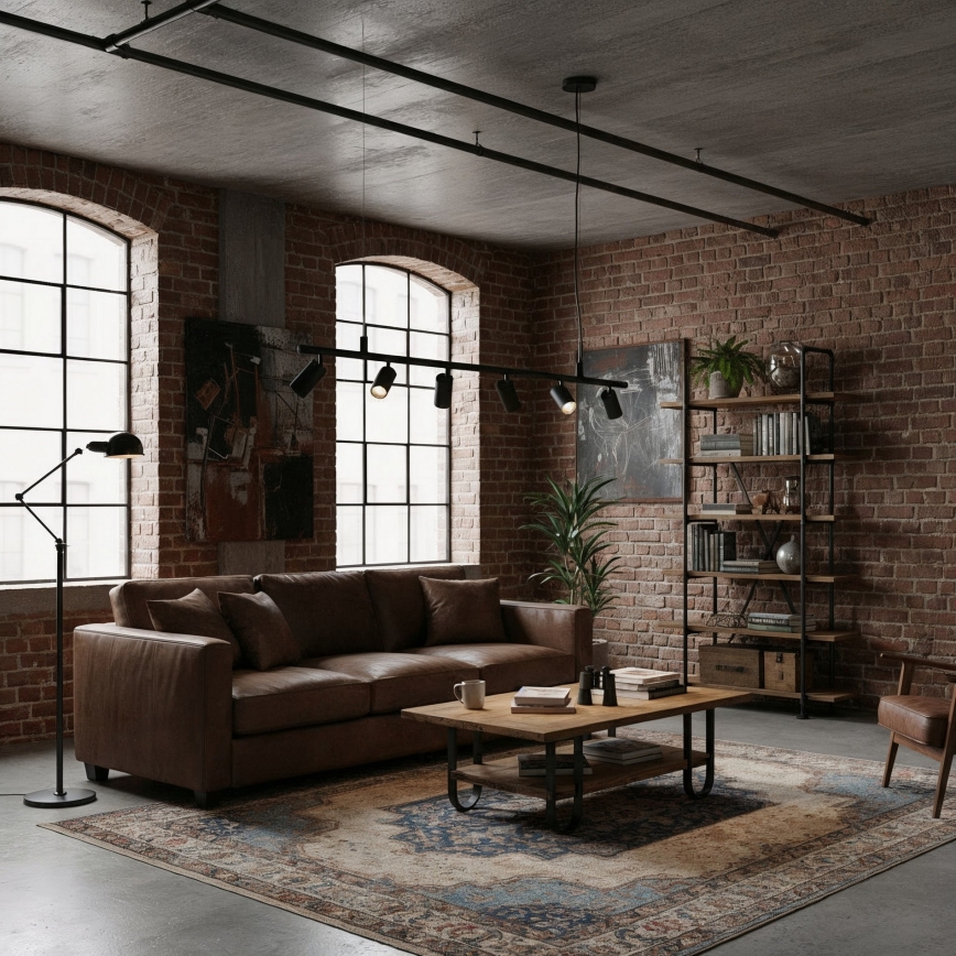 Ideal Lux - LED Luster na sajli DYNAMITE 6xGU10/7W/230V CRI 90 crna