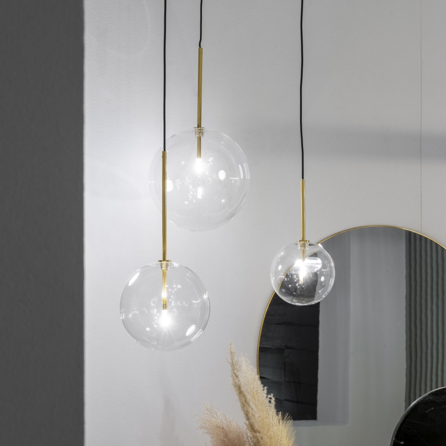 Ideal Lux - LED Luster na sajli EQUINOXE 1xG4/2W/230V pr. 15 cm mesing/prozirna