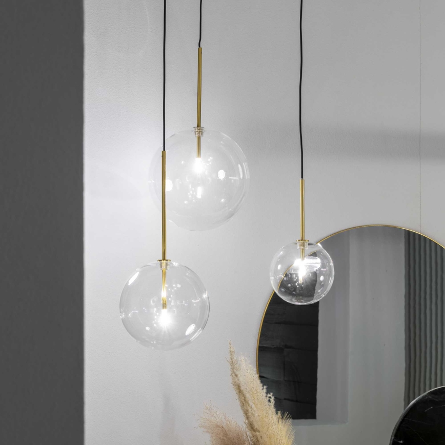 Ideal Lux - LED Luster na sajli EQUINOXE 1xG4/2W/230V pr. 15 cm mesing/prozirna
