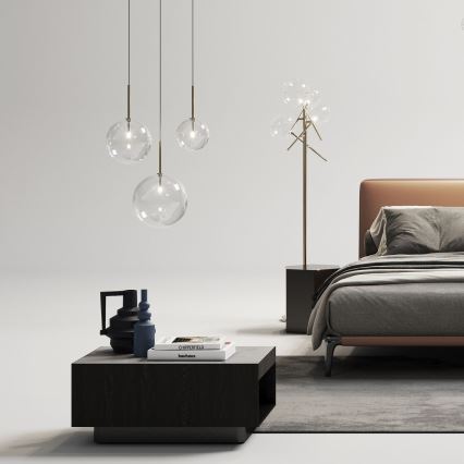 Ideal Lux - LED Luster na sajli EQUINOXE 1xG4/2W/230V pr. 20 cm mesing/prozirna
