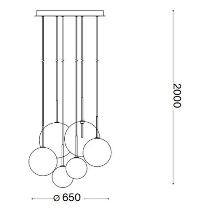 Ideal Lux - LED Luster na sajli EQUINOXE 6xG4/2W/230V pr. 65 cm sjajni krom/dimna