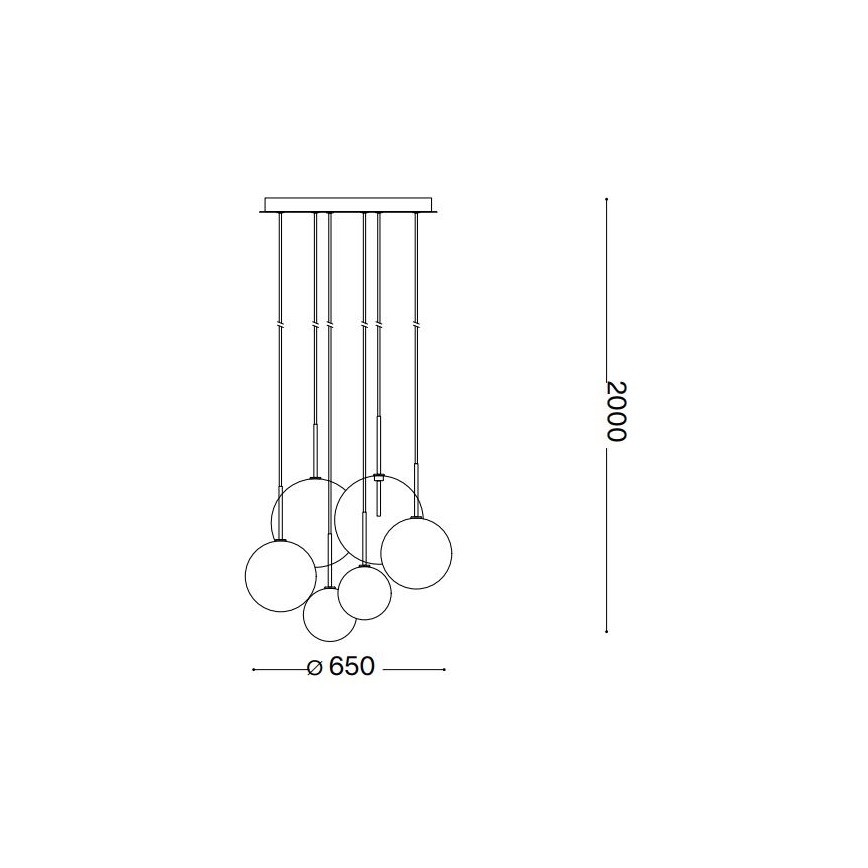 Ideal Lux - LED Luster na sajli EQUINOXE 6xG4/2W/230V pr. 65 cm sjajni krom/dimna
