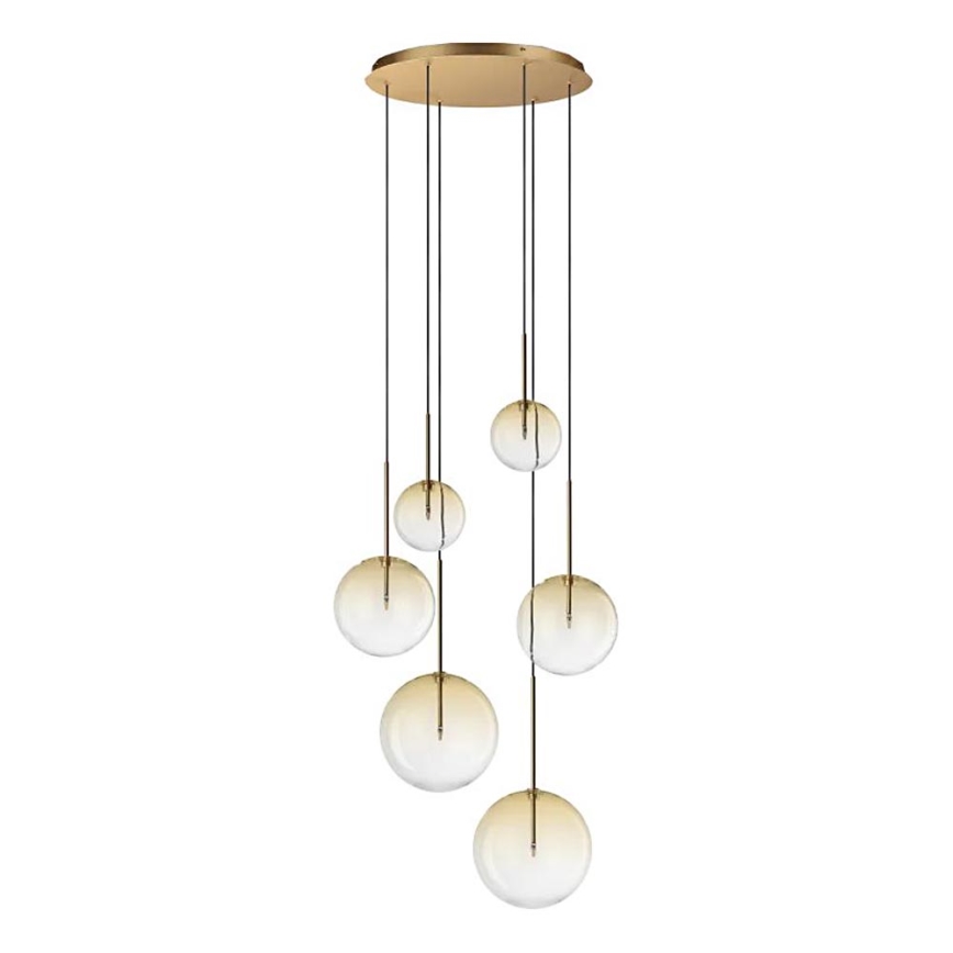 Ideal Lux - LED Luster na sajli EQUINOXE 6xG4/2W/230V pr. 65 cm mesing/dimna