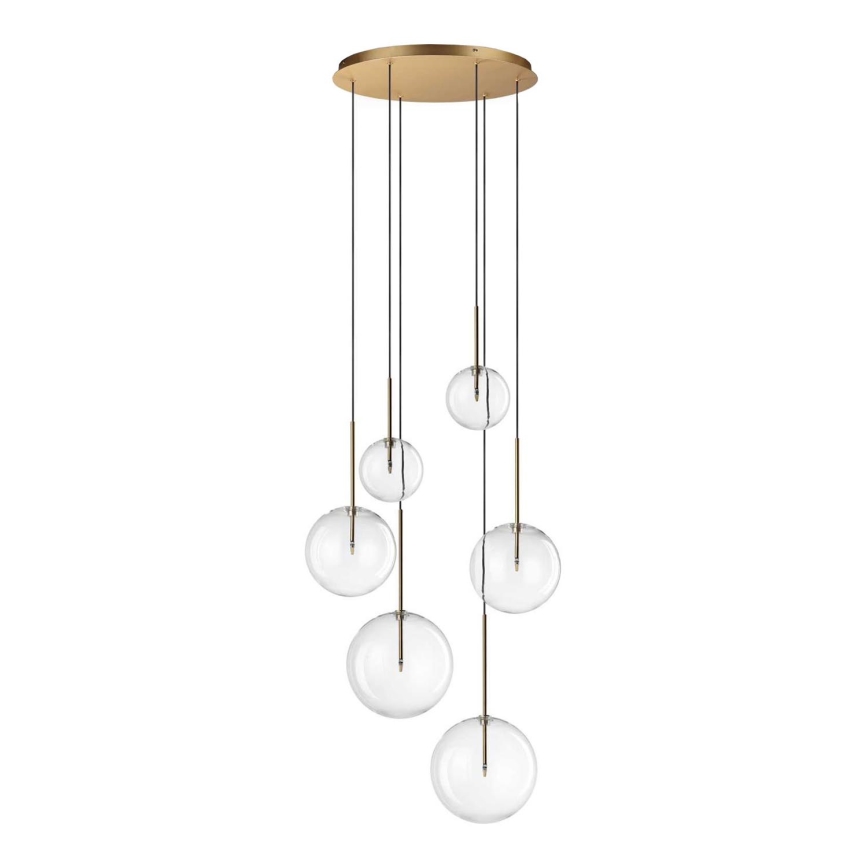 Ideal Lux - LED Luster na sajli EQUINOXE 6xG4/2W/230V pr. 65 cm mesing/prozirna