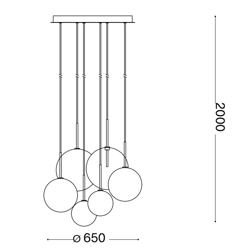 Ideal Lux - LED Luster na sajli EQUINOXE 6xG4/2W/230V pr. 65 cm mesing/prozirna
