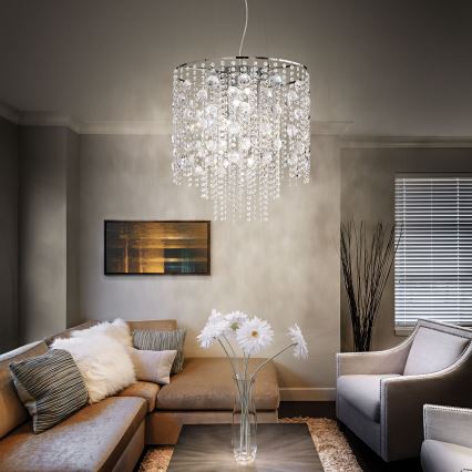 Ideal Lux - LED Kristalni luster na sajli EVASIONE 10xG9/3W/230V pr. 51 cm sjajni krom
