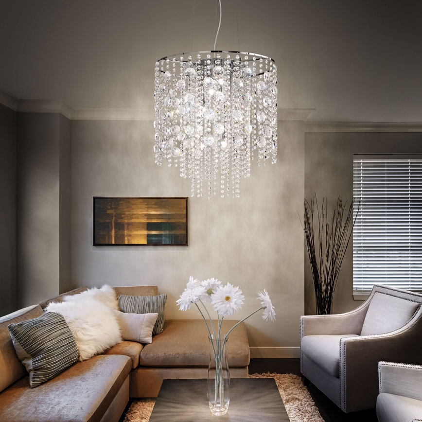 Ideal Lux - LED Kristalni luster na sajli EVASIONE 10xG9/3W/230V pr. 51 cm sjajni krom