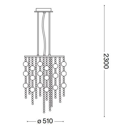 Ideal Lux - LED Kristalni luster na sajli EVASIONE 10xG9/3W/230V pr. 51 cm sjajni krom