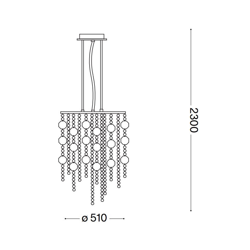 Ideal Lux - LED Kristalni luster na sajli EVASIONE 10xG9/3W/230V pr. 51 cm sjajni krom