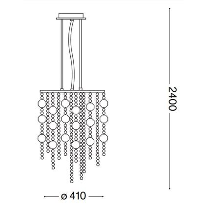 Ideal Lux - LED Kristalni luster na sajli EVASIONE 8xG9/3W/230V pr. 41 cm sjajni krom