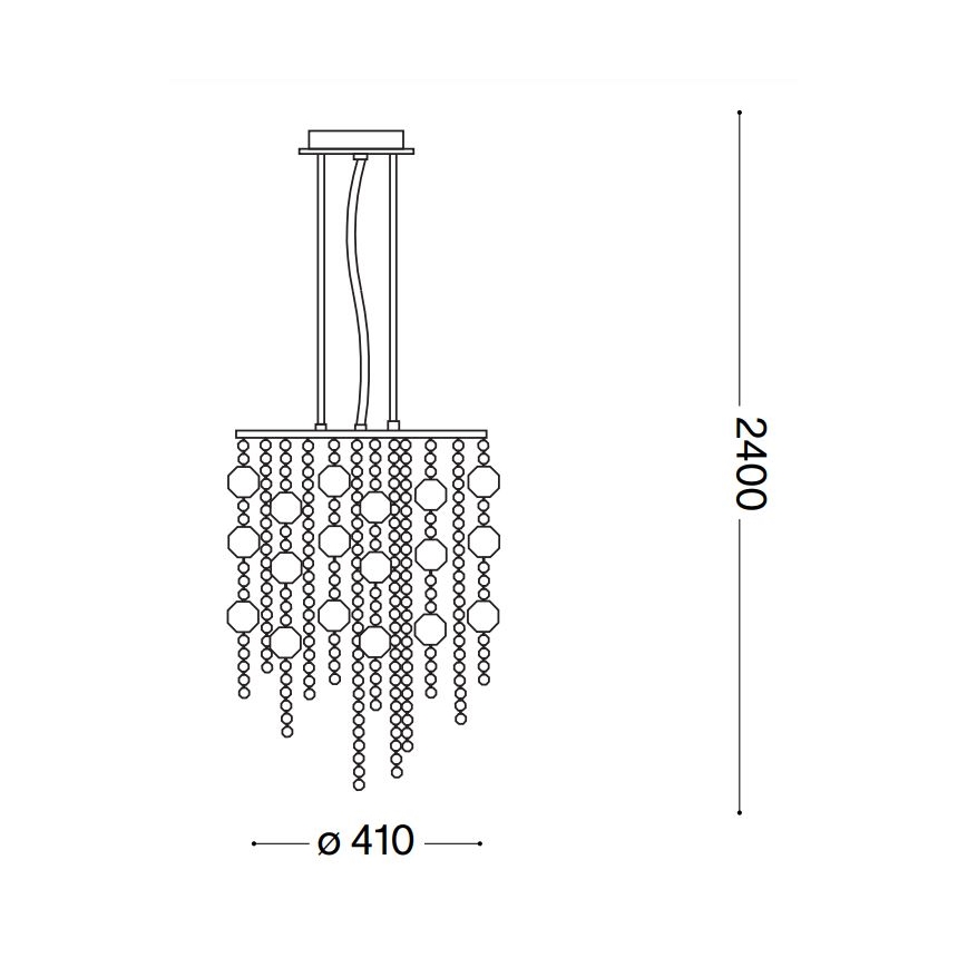 Ideal Lux - LED Kristalni luster na sajli EVASIONE 8xG9/3W/230V pr. 41 cm sjajni krom
