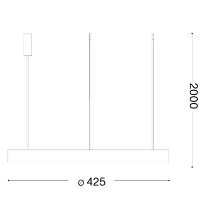Ideal Lux - LED luster na sajli GEMINI LED/36W/230V 4000K pr. 42,5 cm CRI 90 bijela