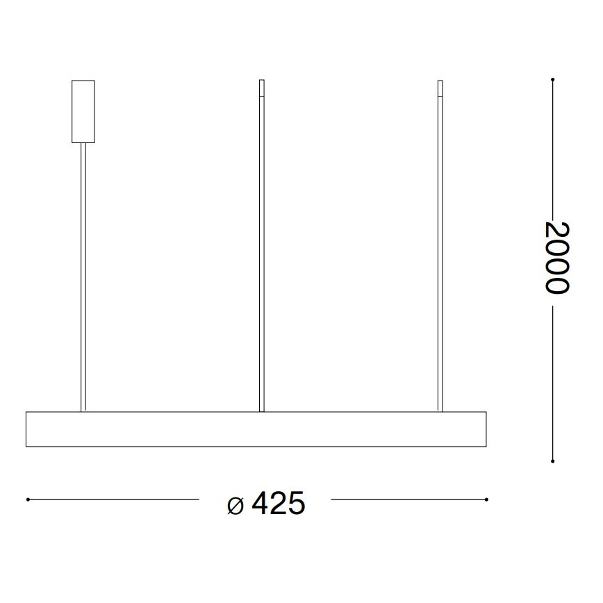 Ideal Lux - LED Luster na sajli GEMINI LED/38W/230V pr. 42,5 cm CRI 90 crna