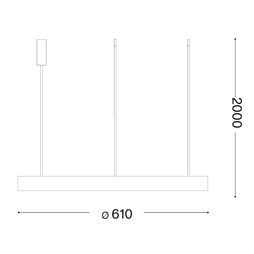 Ideal Lux - LED luster na sajli GEMINI LED/47W/230V 2700K promjer 61 cm CRI 90 mesing