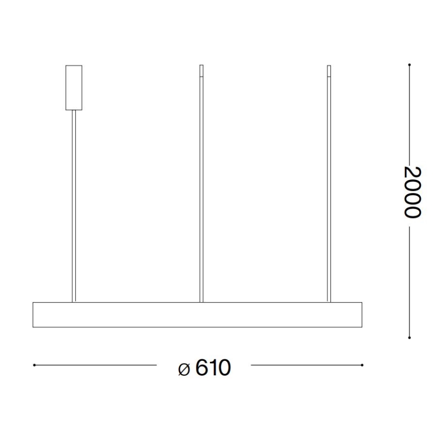 Ideal Lux - LED Luster na sajli GEMINI LED/48W/230V pr. 61 cm CRI 90 zlatna