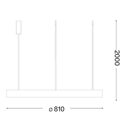 Ideal Lux - LED luster na sajli GEMINI LED/56W/230V 4000K pr. 81 cm CRI 90 mesing
