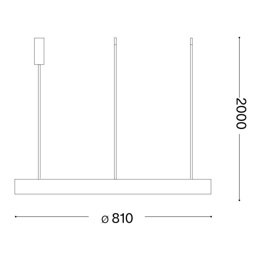Ideal Lux - LED Luster na sajli GEMINI LED/59W/230V pr. 81 cm CRI 90 zlatna