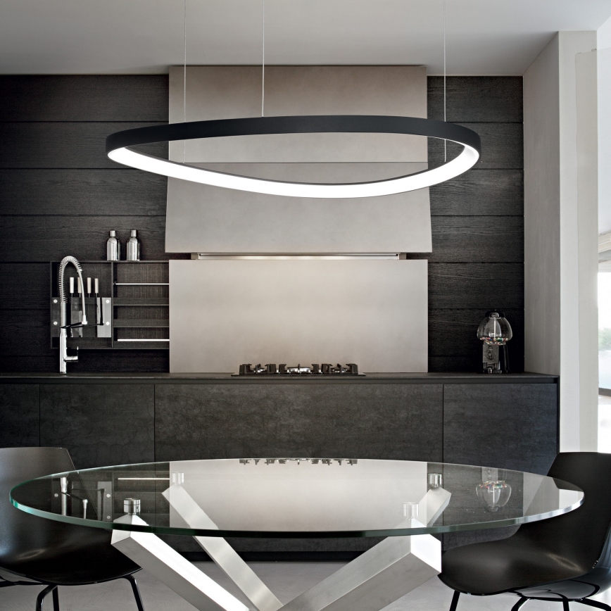 Ideal Lux - LED luster na sajli GEMINI LED/78W/230V 2700K Ø 105 cm CRI 90 crna