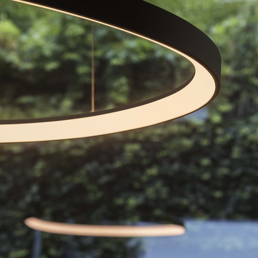 Ideal Lux - LED luster na sajli GEMINI LED/78W/230V 2700K Ø 105 cm CRI 90 crna