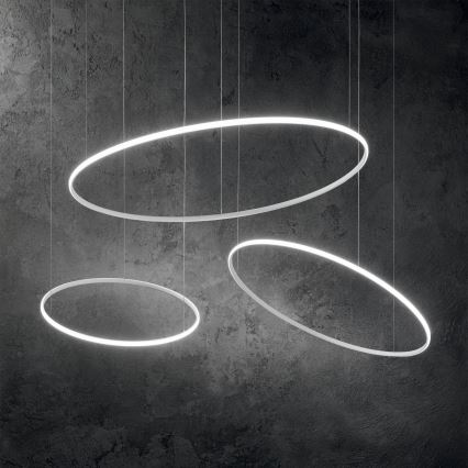Ideal Lux - LED Luster na sajli HULAHOOP LED/39W/230V 3000K pr. 81,5 cm CRI 90 bijela