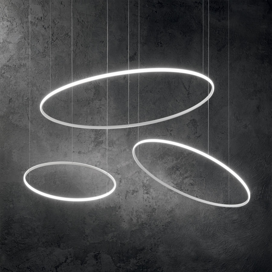 Ideal Lux - LED Luster na sajli HULAHOOP LED/39W/230V 3000K pr. 81,5 cm CRI 90 bijela