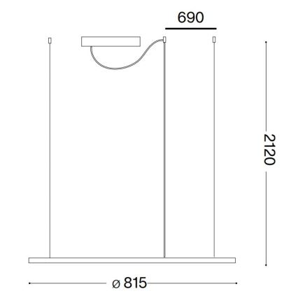 Ideal Lux - LED Luster na sajli HULAHOOP LED/39W/230V 3000K pr. 81,5 cm CRI 90 bijela
