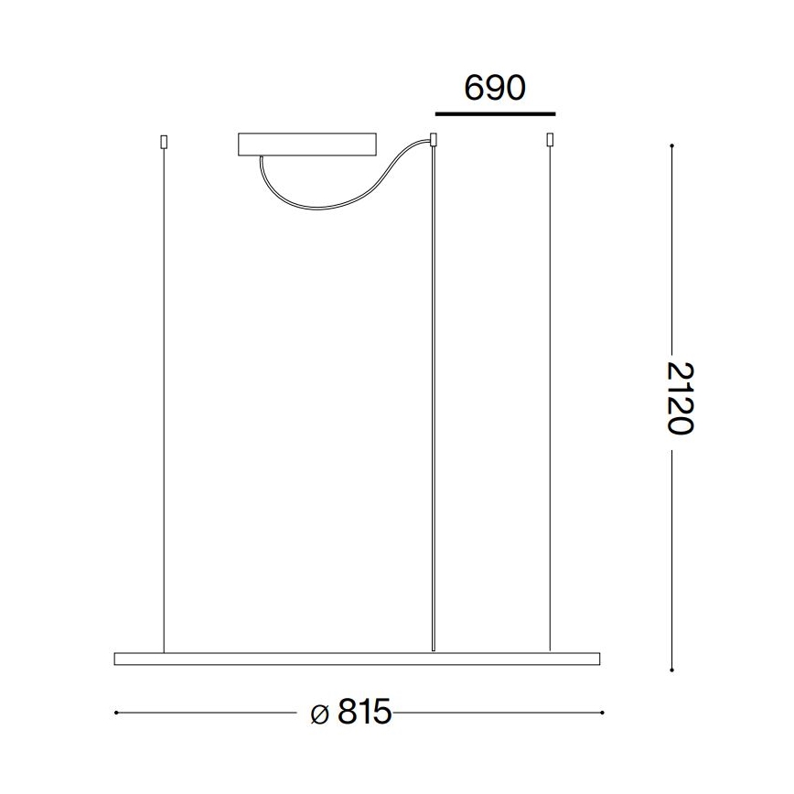 Ideal Lux - LED Luster na sajli HULAHOOP LED/39W/230V 3000K pr. 81,5 cm CRI 90 bijela