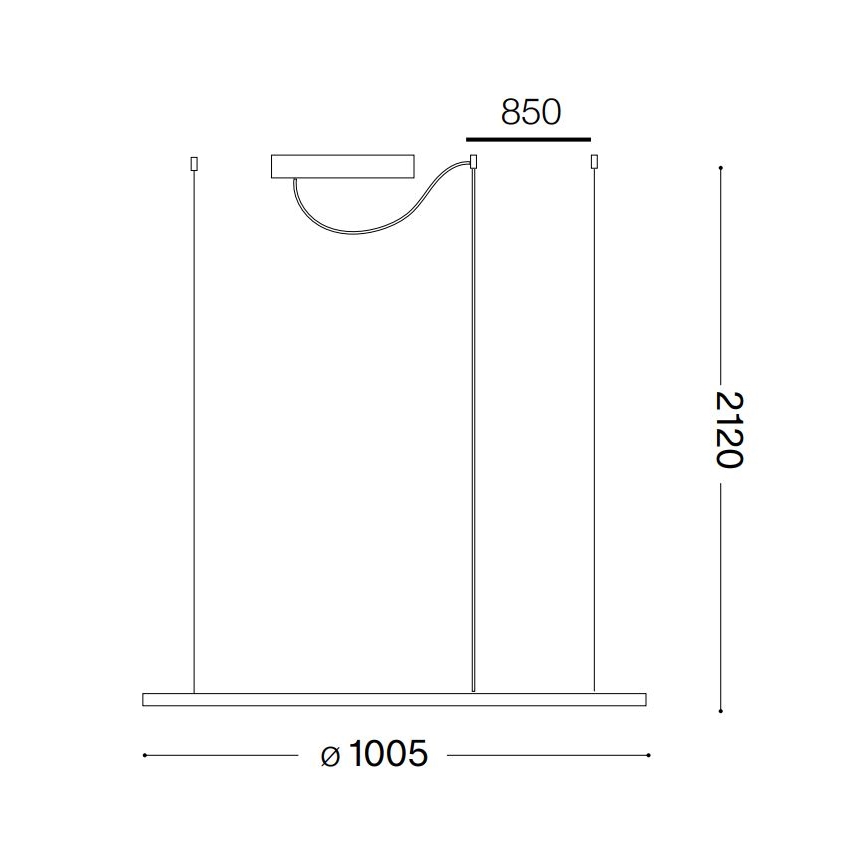 Ideal Lux - LED Luster na sajli HULAHOOP LED/46W/230V 3000K pr. 100 cm CRI 90 bijela