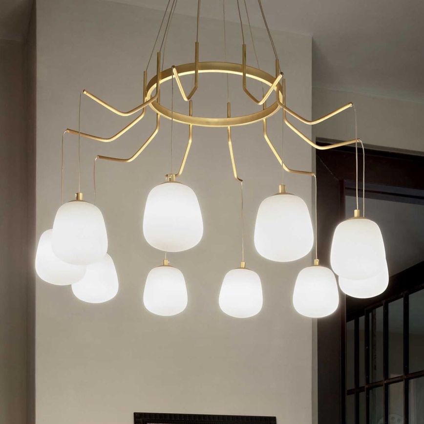 Ideal Lux - LED Luster na sajli KAROUSEL 10xG9/3W/230V pr. 82,5 cm mesing