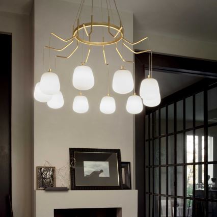 Ideal Lux - LED Luster na sajli KAROUSEL 10xG9/3W/230V pr. 82,5 cm mesing