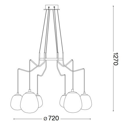 Ideal Lux - LED Luster na sajli KAROUSEL 6xG9/3W/230V pr. 72 cm mesing