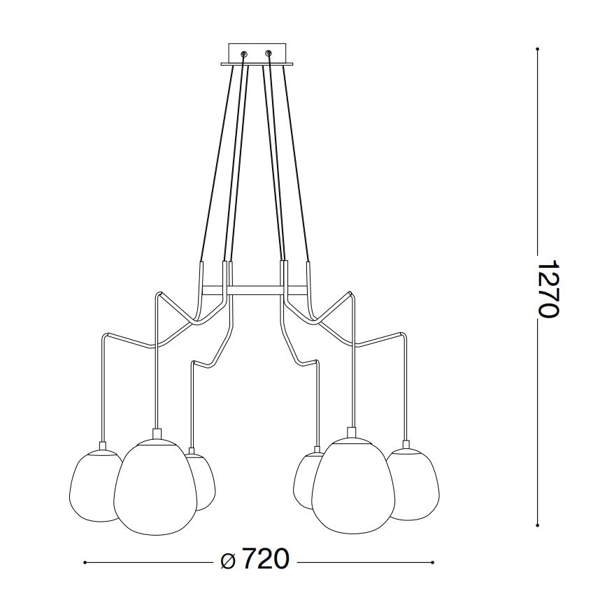Ideal Lux - LED Luster na sajli KAROUSEL 6xG9/3W/230V pr. 72 cm mesing