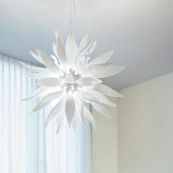 Ideal Lux - LED Luster na sajli LEAVES 12xG9/3W/230V pr. 80 cm bijela