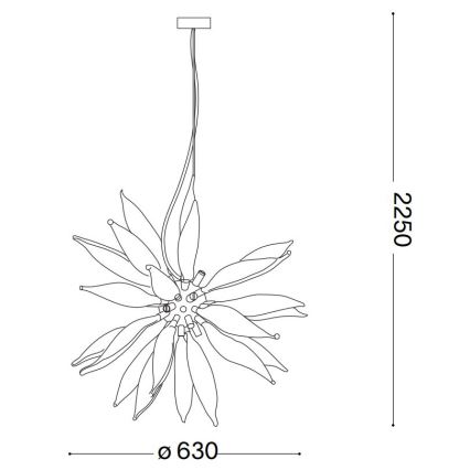 Ideal Lux - LED Luster na sajli LEAVES 8xG9/3W/230V pr. 63 cm bijela