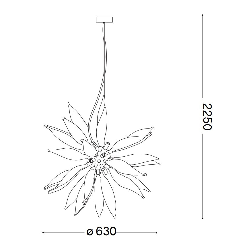Ideal Lux - LED Luster na sajli LEAVES 8xG9/3W/230V pr. 63 cm bijela