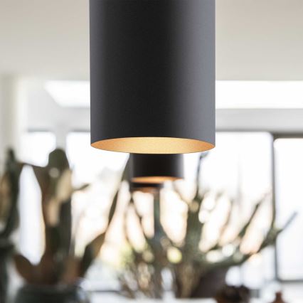 Ideal Lux - LED luster na sajli LOOK 1xGU10/7W/230V CRI 90 promjer 6 cm crna