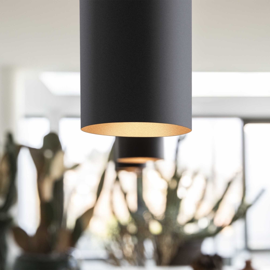 Ideal Lux - LED luster na sajli LOOK 1xGU10/7W/230V CRI 90 promjer 6 cm crna
