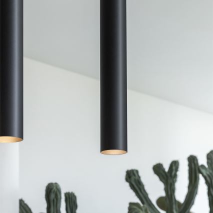 Ideal Lux - LED luster na sajli LOOK 1xGU10/7W/230V CRI 90 promjer 6 cm crna