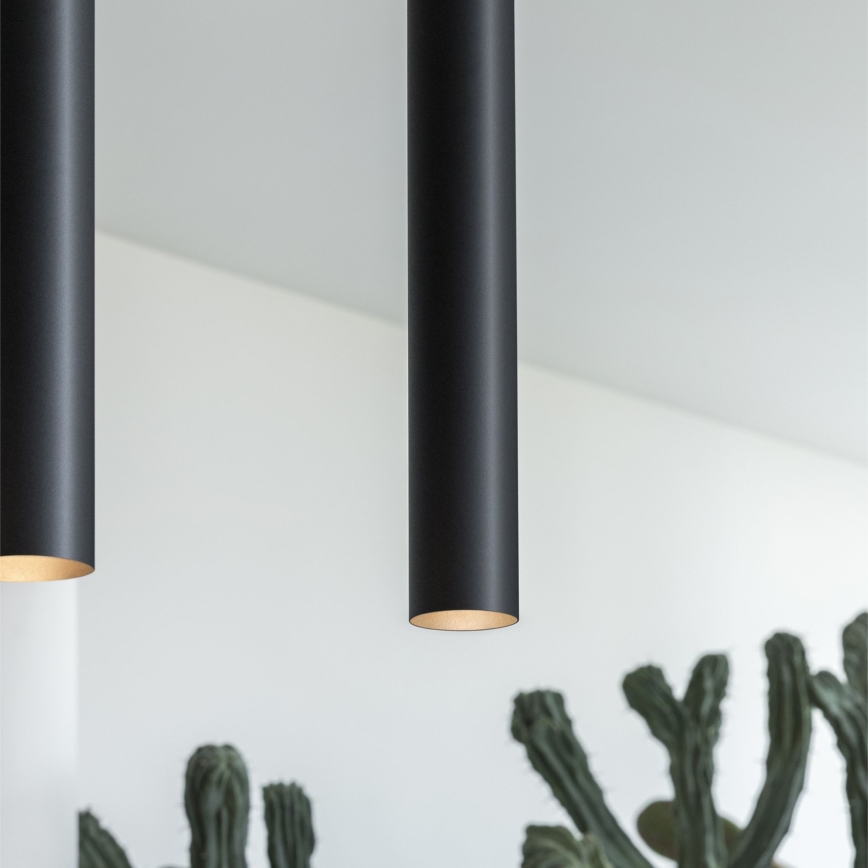 Ideal Lux - LED luster na sajli LOOK 1xGU10/7W/230V CRI 90 promjer 6 cm crna