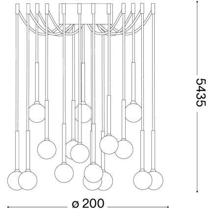 Ideal Lux - LED luster na sajli LUCCIOLA 16xLED/16W/230V CRI 90 u obliku pauka, mesing