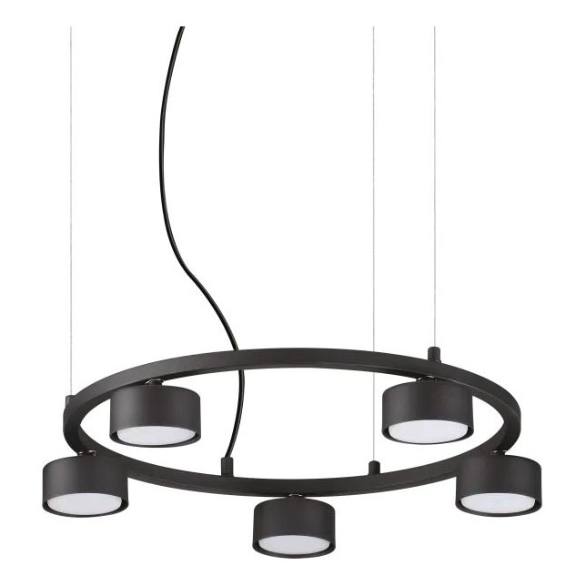 Ideal Lux - LED Luster na sajli MINOR 5xGX53/9W/230V pr. 50 cm crna